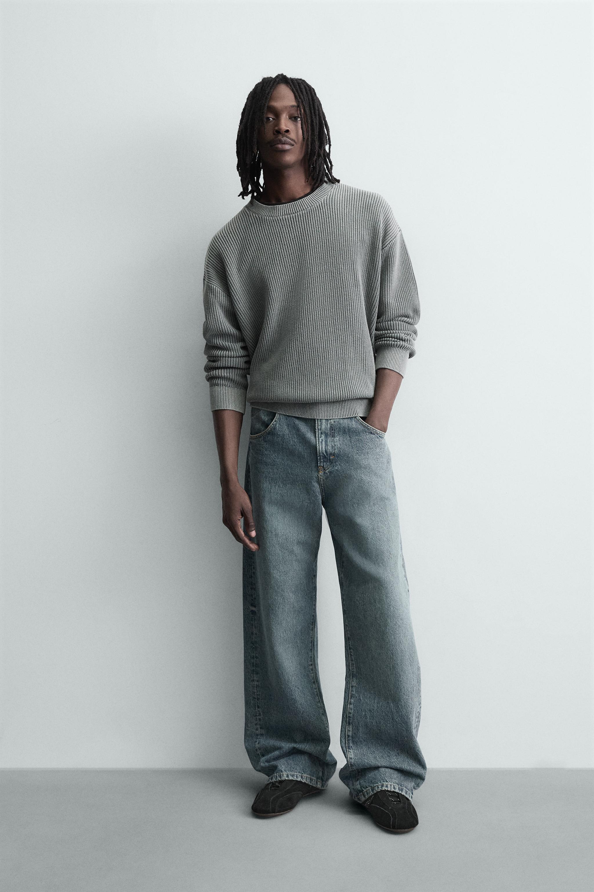WASHED RIBBED TEXTURED JUMPER